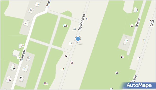 Osowiec, Myśliwiecka, 13, mapa Osowiec