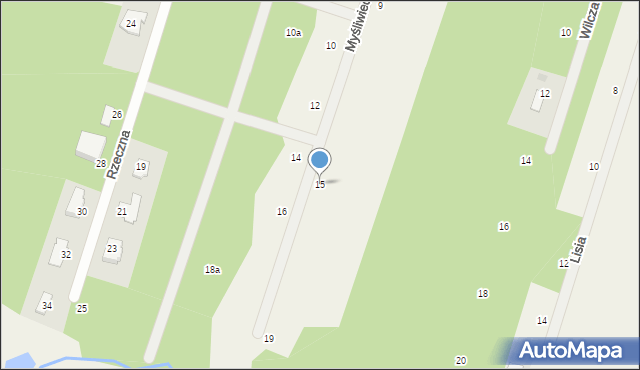 Osowiec, Myśliwiecka, 15, mapa Osowiec