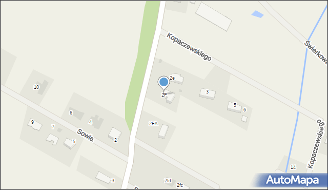 Ostroszowice, Myśliszów, 2F, mapa Ostroszowice