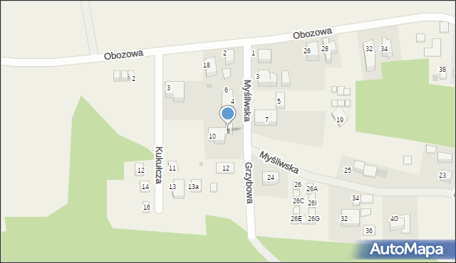 Ostrowo, Myśliwska, 8, mapa Ostrowo