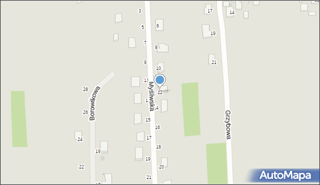 Ozorków, Myśliwska, 12, mapa Ozorków