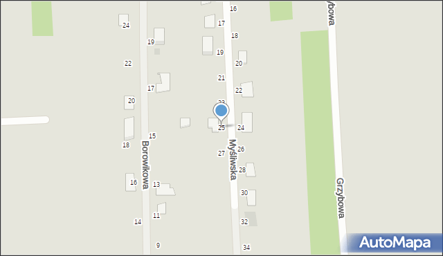 Ozorków, Myśliwska, 25, mapa Ozorków