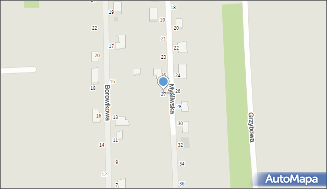 Ozorków, Myśliwska, 27, mapa Ozorków