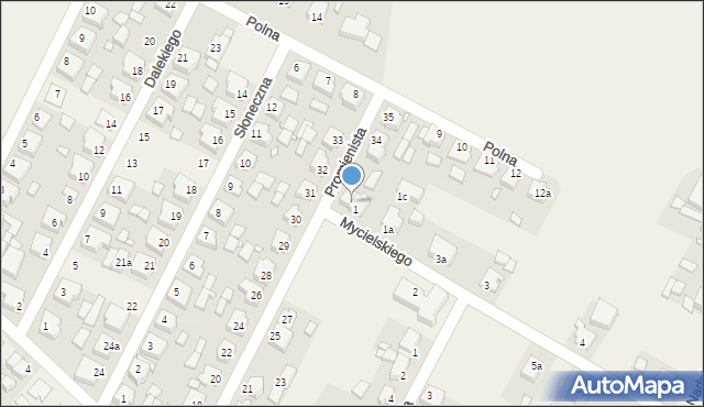 Pępowo, Mycielskiego Ludwika, 1b, mapa Pępowo