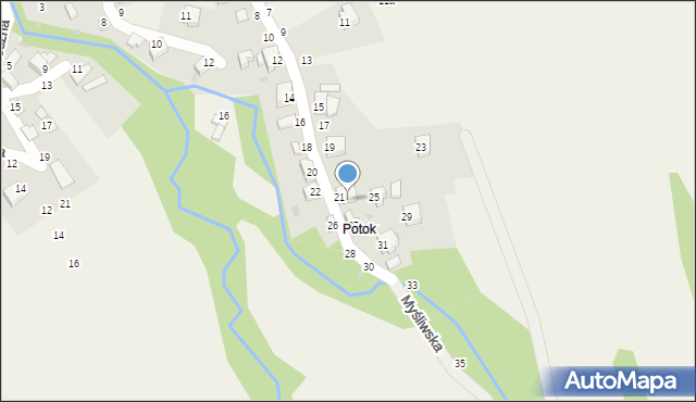 Pewel Ślemieńska, Myśliwska, 21a, mapa Pewel Ślemieńska