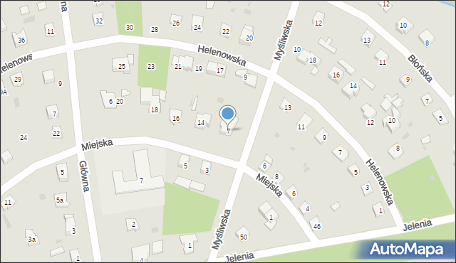 Podkowa Leśna, Myśliwska, 7, mapa Podkowa Leśna