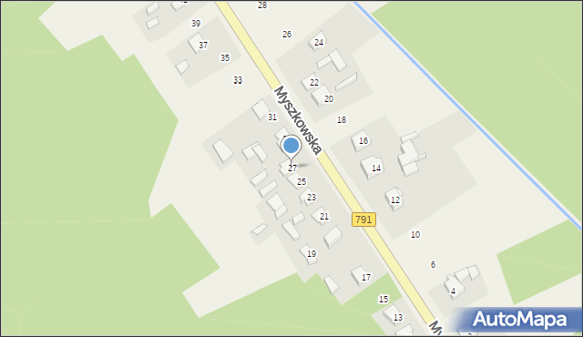 Postęp, Myszkowska, 27, mapa Postęp