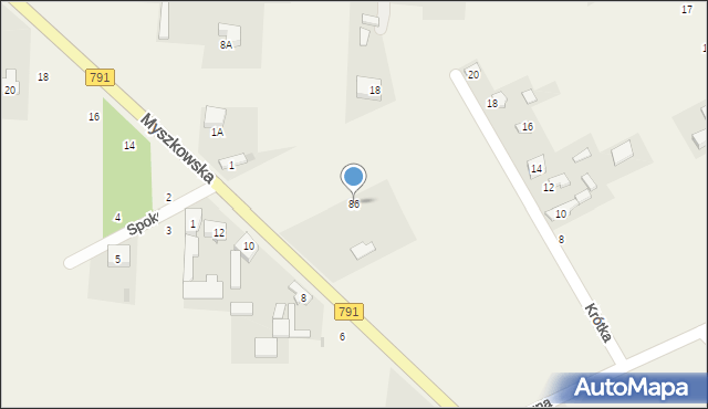 Postęp, Myszkowska, 86, mapa Postęp