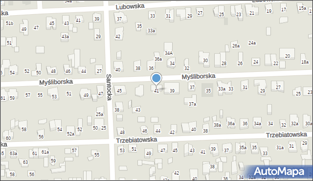 Poznań, Myśliborska, 41, mapa Poznania