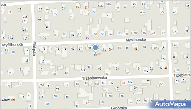 Poznań, Myśliborska, 63, mapa Poznania