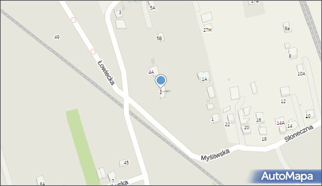 Pszczyna, Myśliwska, 2, mapa Pszczyny