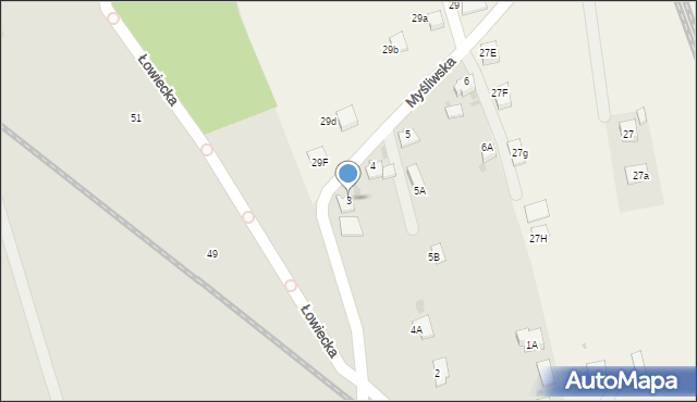 Pszczyna, Myśliwska, 3, mapa Pszczyny