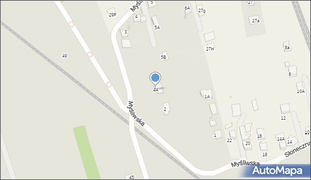 Pszczyna, Myśliwska, 4A, mapa Pszczyny
