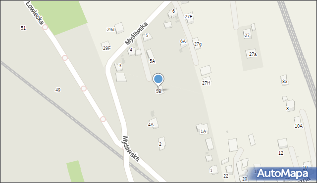 Pszczyna, Myśliwska, 5B, mapa Pszczyny