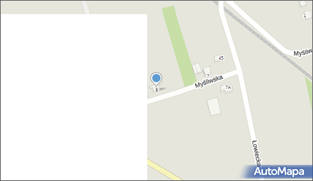 Pszczyna, Myśliwska, 8, mapa Pszczyny