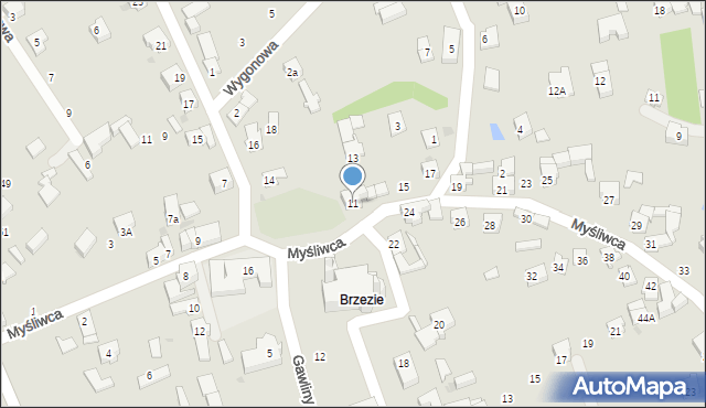 Racibórz, Myśliwca Serafina, kpt., 11, mapa Racibórz