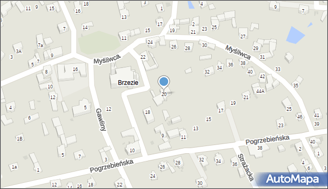 Racibórz, Myśliwca Serafina, kpt., 20, mapa Racibórz