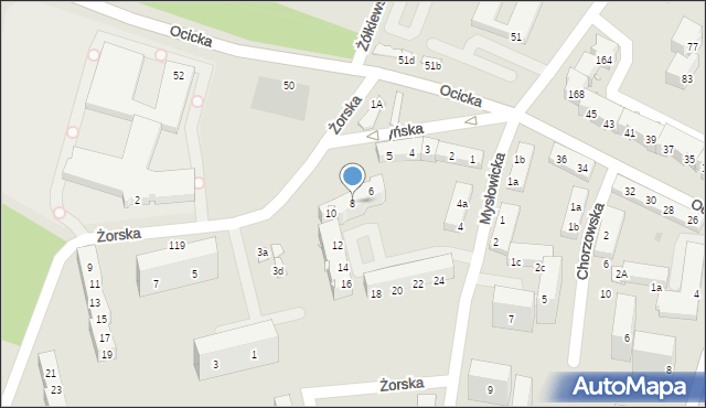 Racibórz, Mysłowicka, 8, mapa Racibórz