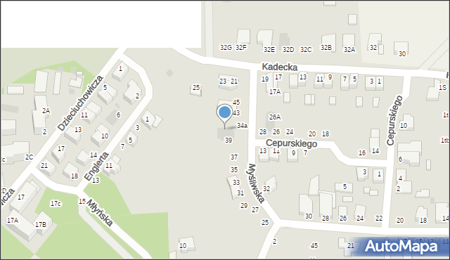 Rawicz, Myśliwska, 41A, mapa Rawicz