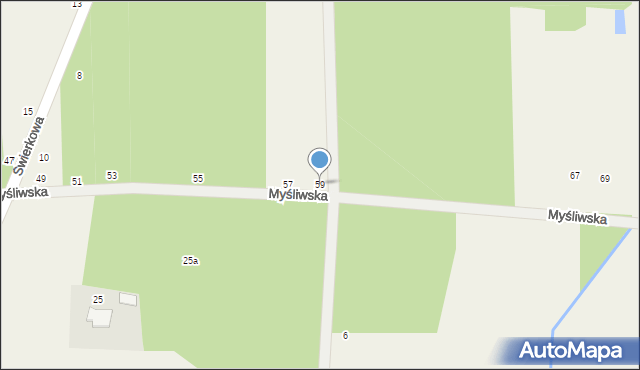 Redlanka, Myśliwska, 59, mapa Redlanka