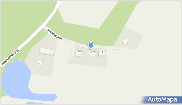 Robakowo, Myśliwska, 12, mapa Robakowo