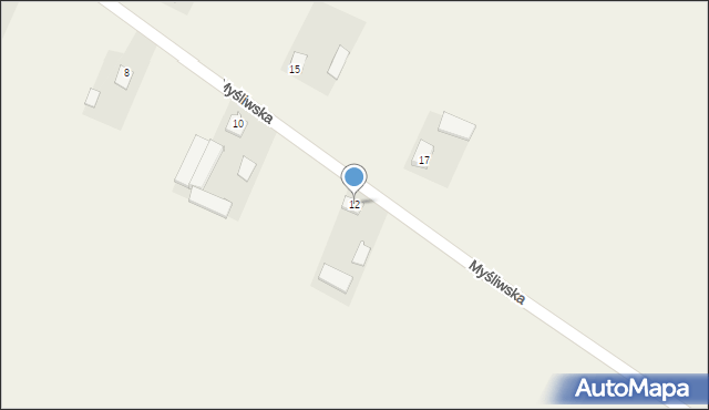 Ruchna, Myśliwska, 12, mapa Ruchna