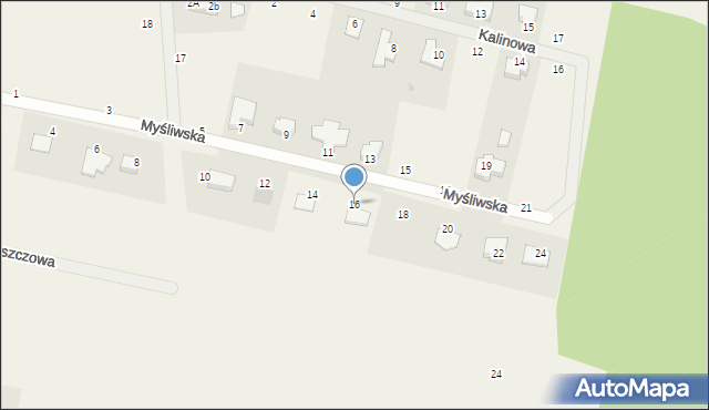 Rurzyca, Myśliwska, 16, mapa Rurzyca