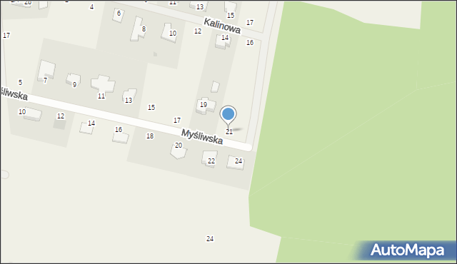 Rurzyca, Myśliwska, 21, mapa Rurzyca