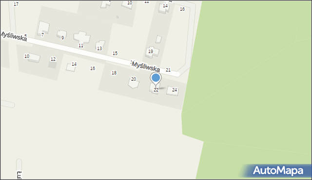 Rurzyca, Myśliwska, 22, mapa Rurzyca