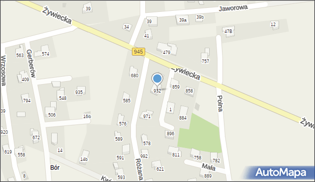 Rybarzowice, Myśliwska, 932, mapa Rybarzowice