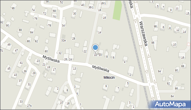 Rzeszów, Myśliwska, 12, mapa Rzeszów