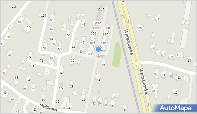 Rzeszów, Myśliwska, 18, mapa Rzeszów