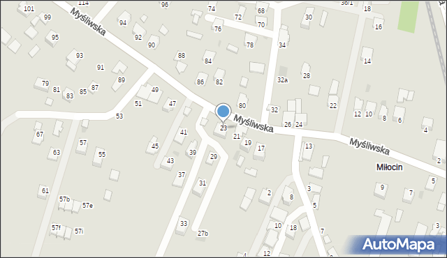 Rzeszów, Myśliwska, 23, mapa Rzeszów