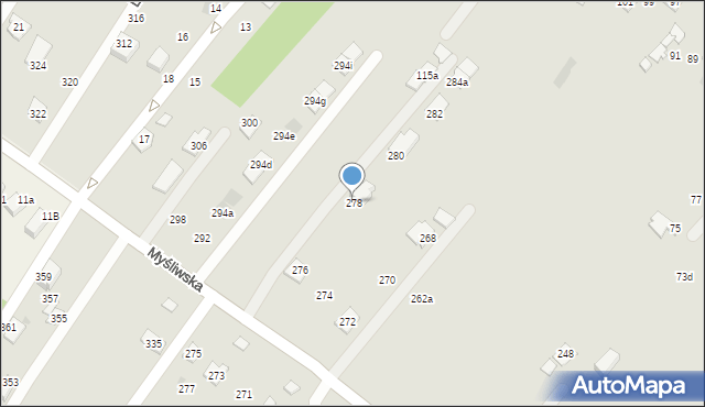 Rzeszów, Myśliwska, 278, mapa Rzeszów