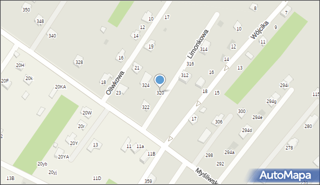 Rzeszów, Myśliwska, 320, mapa Rzeszów