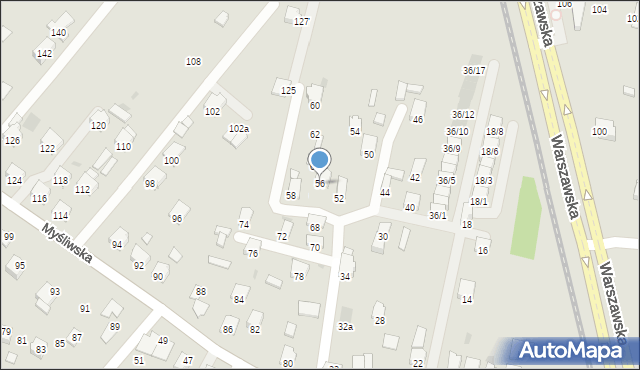 Rzeszów, Myśliwska, 56, mapa Rzeszów