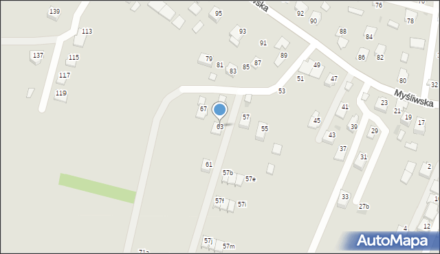 Rzeszów, Myśliwska, 63, mapa Rzeszów