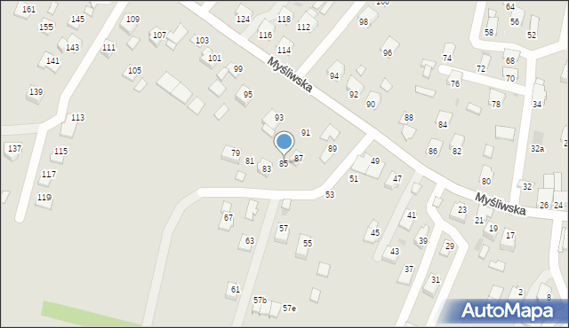 Rzeszów, Myśliwska, 85, mapa Rzeszów
