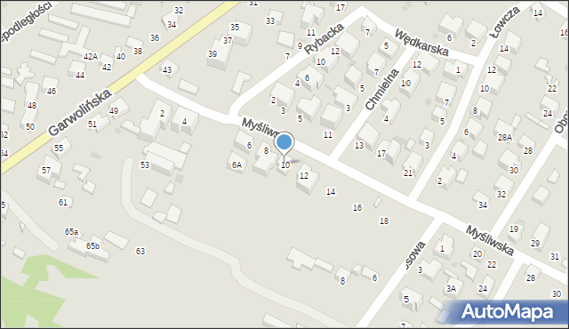 Siedlce, Myśliwska, 10, mapa Siedlce