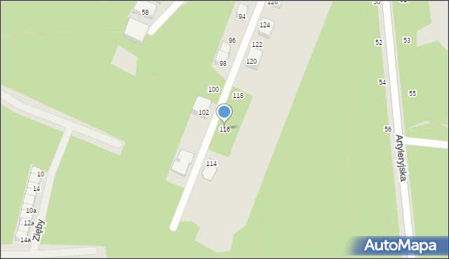 Siedlce, Myśliwska, 116, mapa Siedlce
