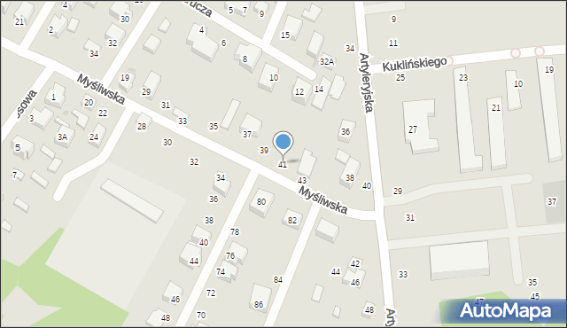 Siedlce, Myśliwska, 41, mapa Siedlce