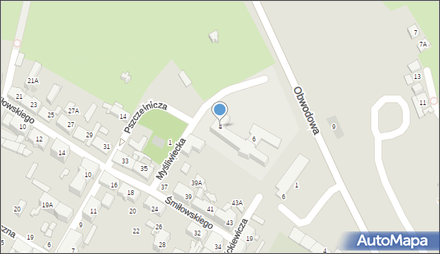 Siemianowice Śląskie, Myśliwiecka, 4, mapa Siemianowice Śląskie