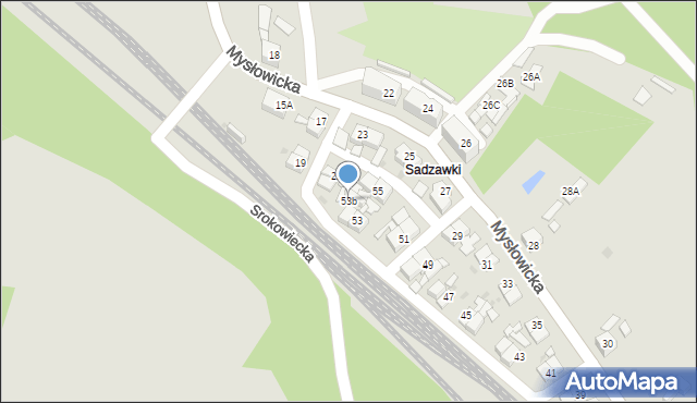 Siemianowice Śląskie, Mysłowicka, 53b, mapa Siemianowice Śląskie