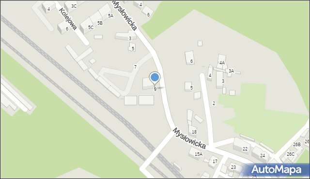 Siemianowice Śląskie, Mysłowicka, 9, mapa Siemianowice Śląskie