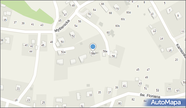 Siepraw, Myślenicka, 58b, mapa Siepraw