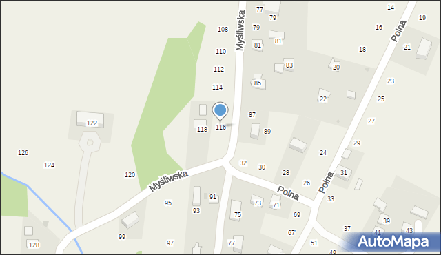 Siepraw, Myśliwska, 116, mapa Siepraw