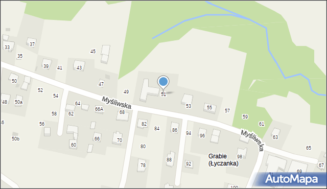 Siepraw, Myśliwska, 51, mapa Siepraw