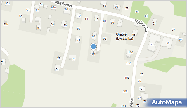 Siepraw, Myśliwska, 90, mapa Siepraw