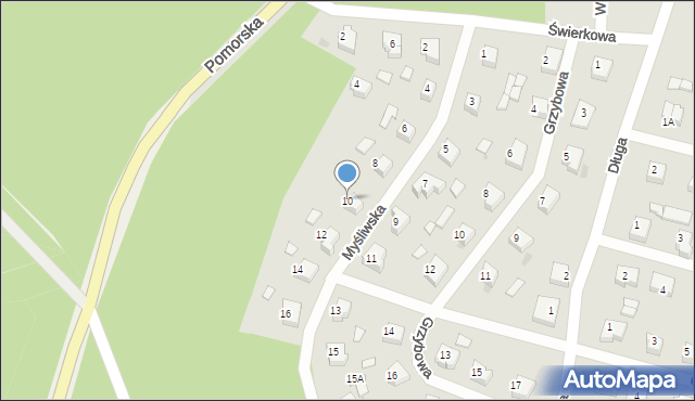 Skórcz, Myśliwska, 10, mapa Skórcz