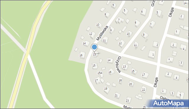 Skórcz, Myśliwska, 13, mapa Skórcz